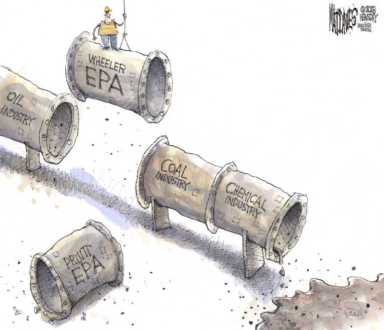 Political/Editorial Cartoon by Matt Davies, Journal News on Pruitt Resigns From EPA