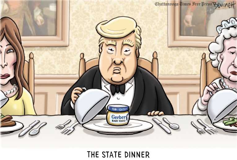 Political/Editorial Cartoon by Clay Bennett, Chattanooga Times Free Press on Trump Bashes Allies