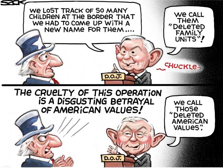 Political/Editorial Cartoon by Steve Sack, Minneapolis Star Tribune on Brutal Border Policy Continues