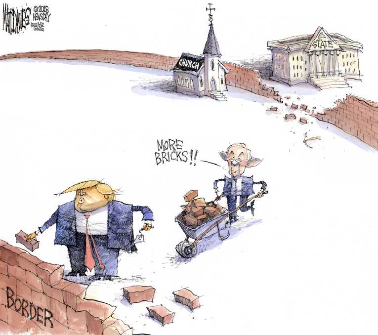 Political/Editorial Cartoon by Matt Davies, Journal News on Brutal Border Policy Continues