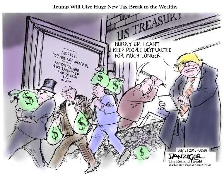 Political/Editorial Cartoon by Jeff Danziger, CWS/CartoonArts Intl. on Middle Class Vanishing