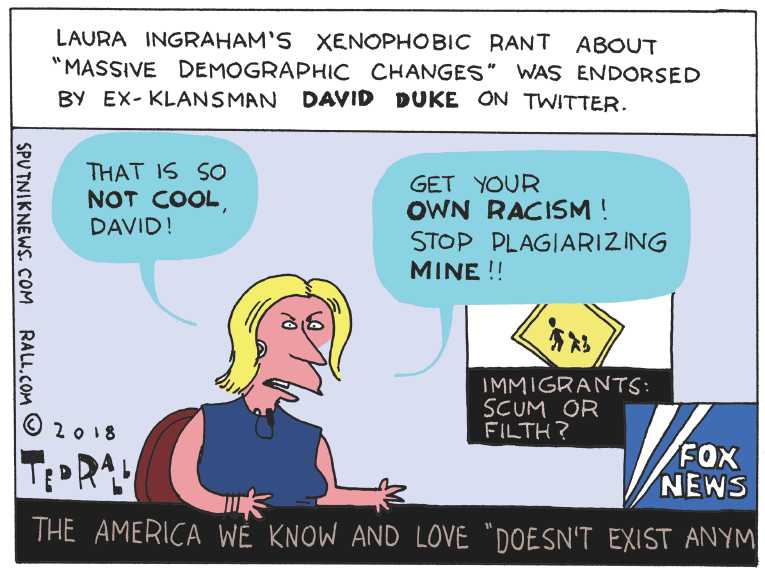 Political/Editorial Cartoon by Ted Rall on Trump Supporters Rally