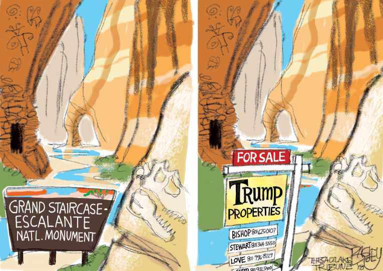 Political/Editorial Cartoon by Pat Bagley, Salt Lake Tribune on EPA Rolls Back Coal Regulations