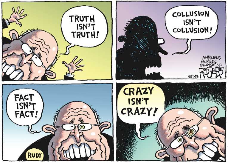 Political/Editorial Cartoon by Rob Rogers on Giuliani Makes Extraordinary Claim