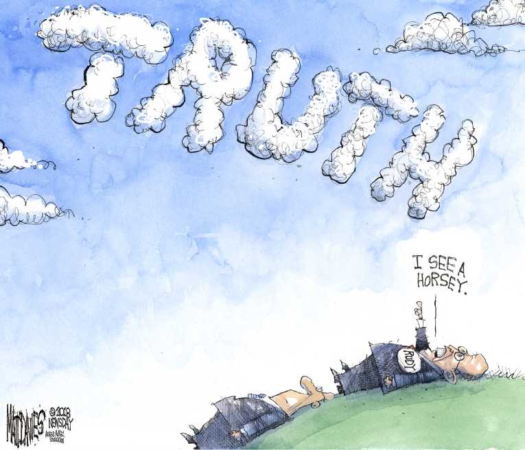 Political/Editorial Cartoon by Matt Davies, Journal News on Giuliani Makes Extraordinary Claim