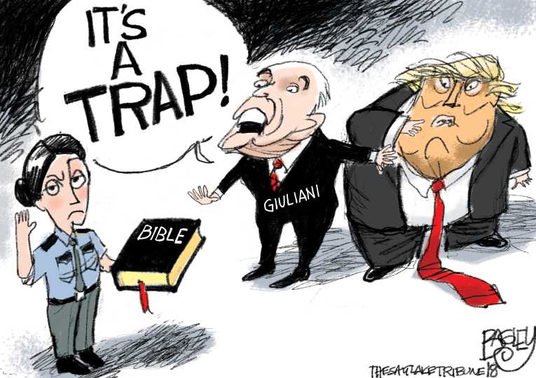 Political/Editorial Cartoon by Pat Bagley, Salt Lake Tribune on Giuliani Makes Extraordinary Claim