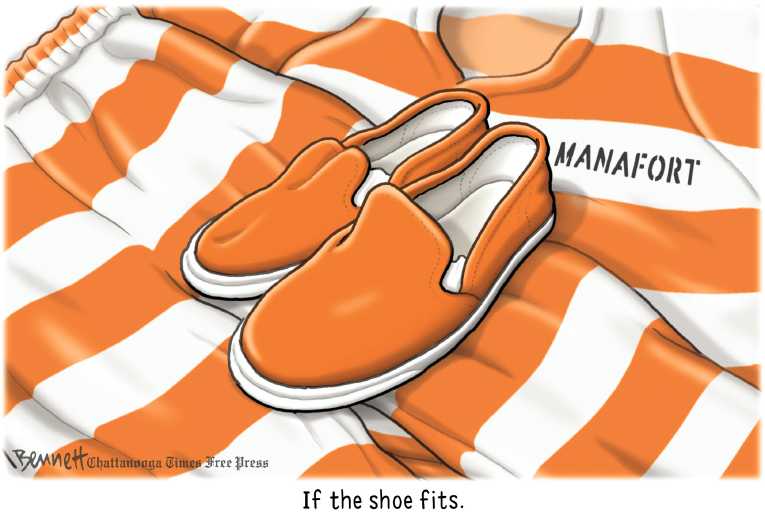 Political/Editorial Cartoon by Clay Bennett, Chattanooga Times Free Press on Manafort Convicted, Cohen Guilty