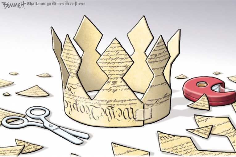 Political/Editorial Cartoon by Clay Bennett, Chattanooga Times Free Press on Trump Stays the Course