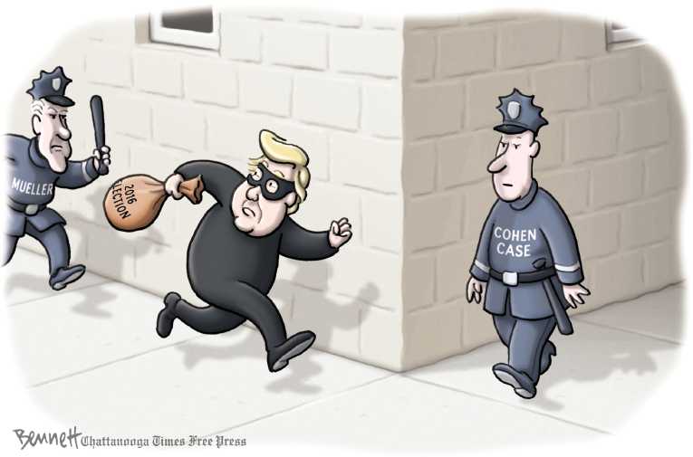 Political/Editorial Cartoon by Clay Bennett, Chattanooga Times Free Press on Convictions Rattle White House