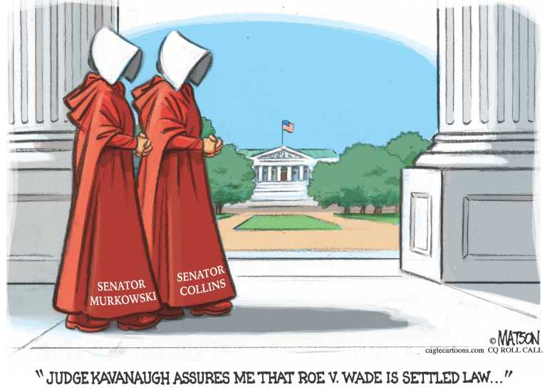 Political/Editorial Cartoon by RJ Matson, Cagle Cartoons on Senate Hearings Begin