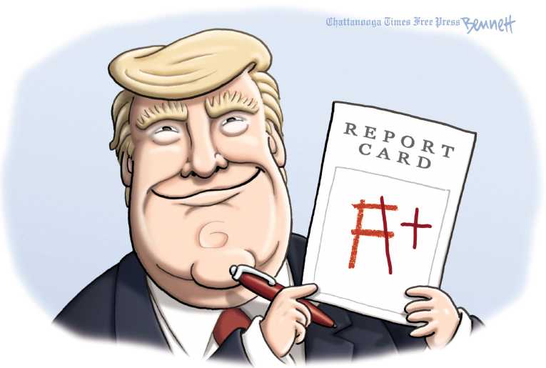 Political/Editorial Cartoon by Clay Bennett, Chattanooga Times Free Press on Trump Fighting Back