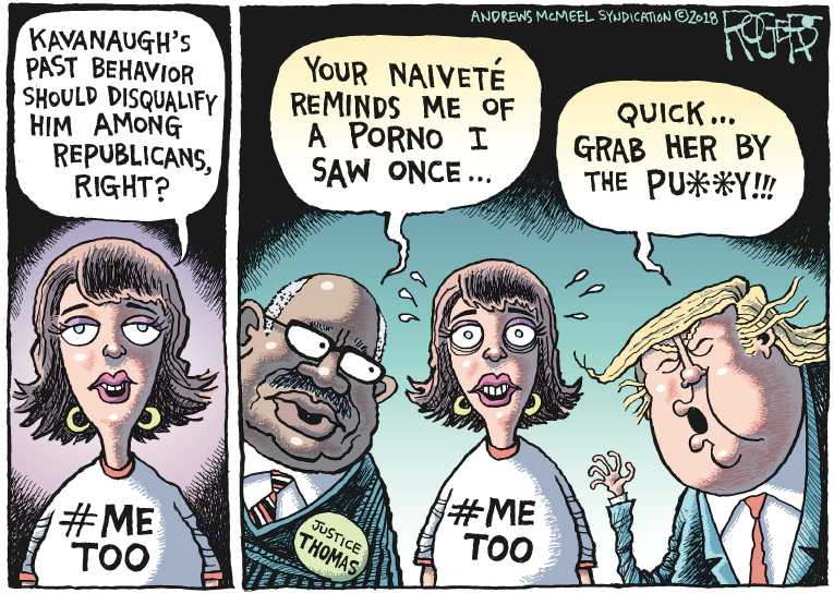 Political/Editorial Cartoon by Rob Rogers on Kavanaugh Accused of Sexual Assault