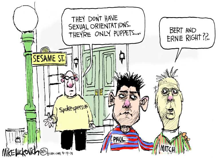 Political/Editorial Cartoon by Mike Luckovich, Atlanta Journal-Constitution on In Other News