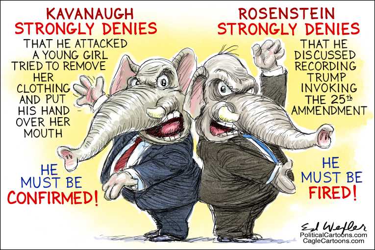 Political/Editorial Cartoon by Ed Wexler, PoliticalCartoons.com on GOP on Shaky Ground