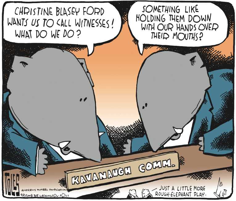 Political/Editorial Cartoon by Tom Toles, Washington Post on Multiple Accusers Come Forward