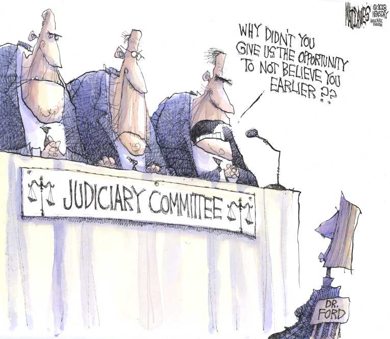 Political/Editorial Cartoon by Matt Davies, Journal News on Multiple Accusers Come Forward