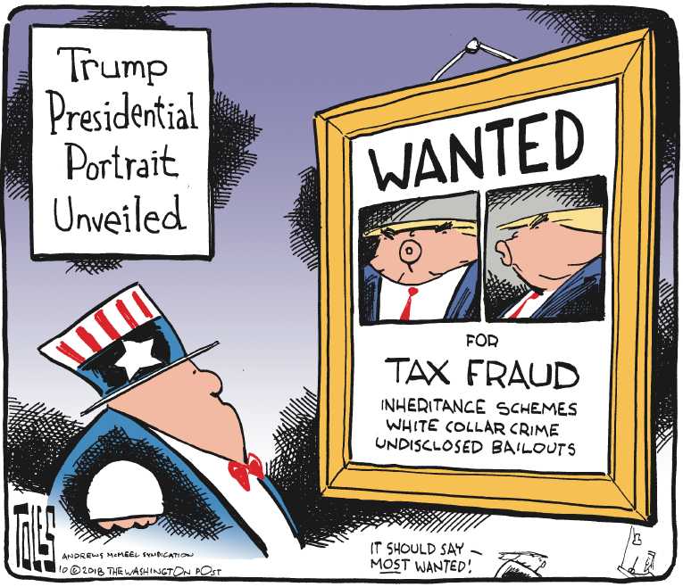 Political/Editorial Cartoon by Tom Toles, Washington Post on NY Times: Trump Fortune Inherited