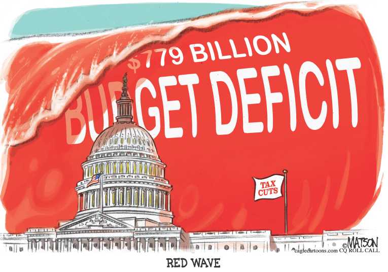 Political/Editorial Cartoon by RJ Matson, Cagle Cartoons on Budget Deficit Skyrockets