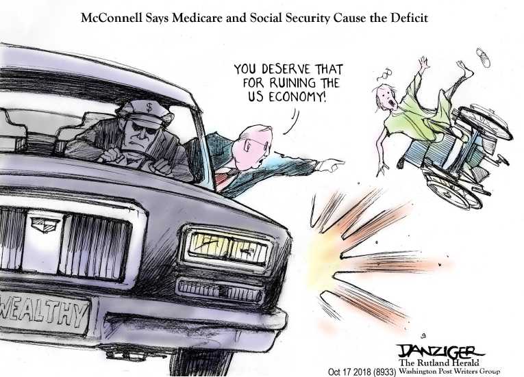 Political/Editorial Cartoon by Jeff Danziger, CWS/CartoonArts Intl. on GOP Seeks “Entitlements” Cut