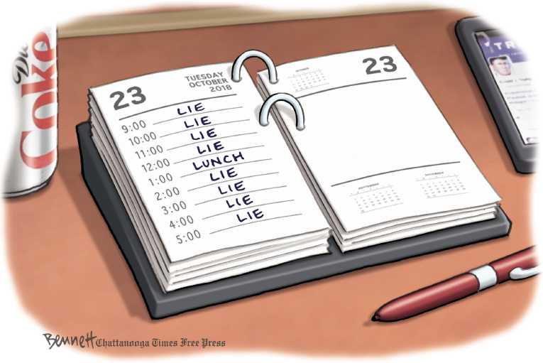 Political/Editorial Cartoon by Clay Bennett, Chattanooga Times Free Press on Trump Rallies Troops