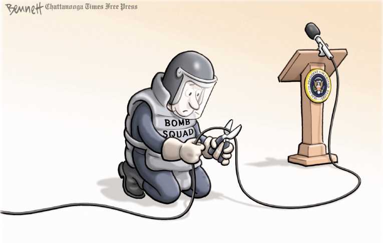 Political/Editorial Cartoon by Clay Bennett, Chattanooga Times Free Press on Bombing Suspect Apprehended