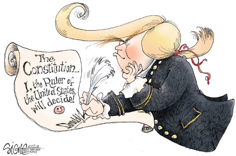 Political/Editorial Cartoon by Signe Wilkinson, Philadelphia Daily News on Trump Lying More Than Ever