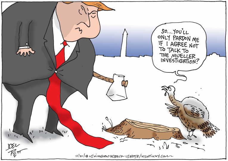 Political/Editorial Cartoon by Joel Pett, Lexington Herald-Leader, CWS/CartoonArts Intl. on America Celebrates Thanksgiving