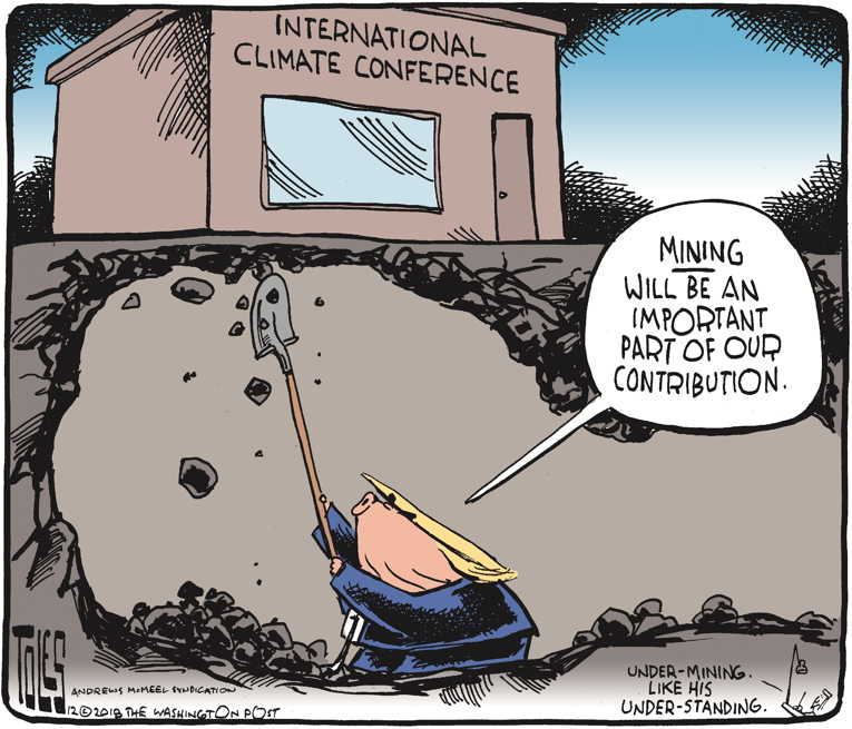 Political/Editorial Cartoon by Tom Toles, Washington Post on Earth in Peril