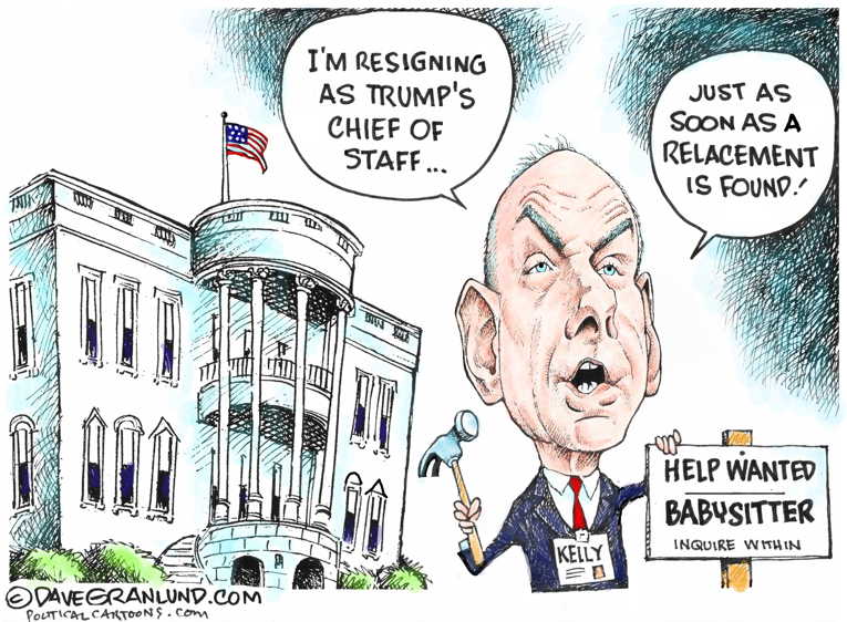 Political/Editorial Cartoon by Dave Granlund on Chief of Staff Resigns