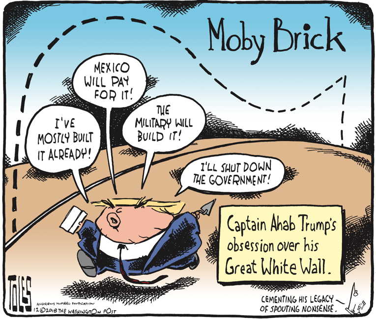 Political/Editorial Cartoon by Tom Toles, Washington Post on Trump Boasts of Accomplishments