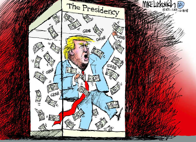 Political/Editorial Cartoon by Mike Luckovich, Atlanta Journal-Constitution on Trump Foundation Shuttered