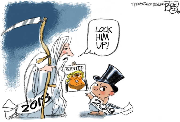 Political/Editorial Cartoon by Pat Bagley, Salt Lake Tribune on New Year Begins!