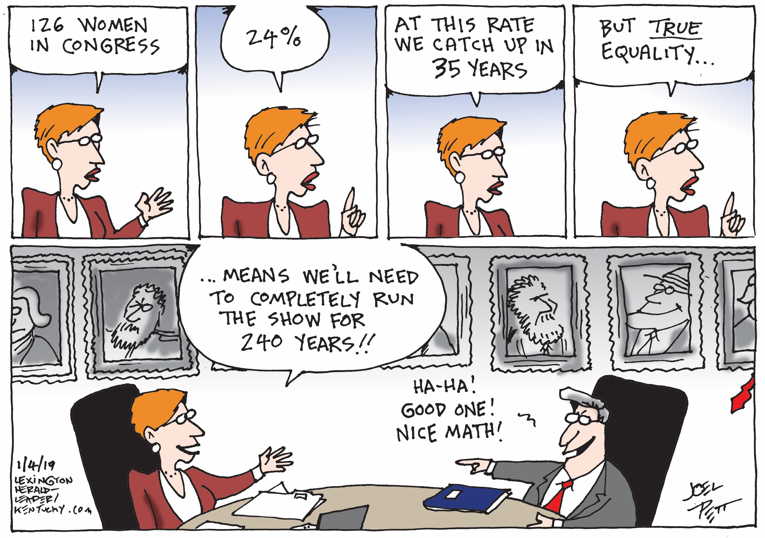 Political/Editorial Cartoon by Joel Pett, Lexington Herald-Leader, CWS/CartoonArts Intl. on Dems Take Over House