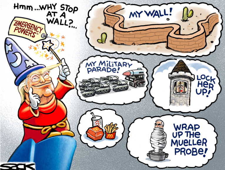 Political/Editorial Cartoon by Steve Sack, Minneapolis Star Tribune on President’s Method Lauded