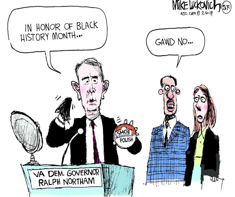 Political/Editorial Cartoon by Mike Luckovich, Atlanta Journal-Constitution on Virginia Governor Under Fire