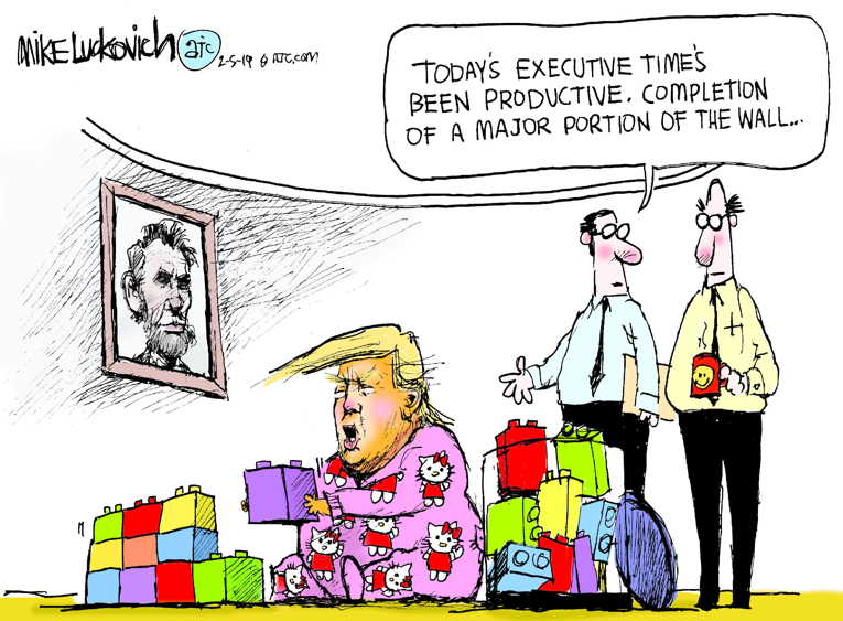 Political/Editorial Cartoon by Mike Luckovich, Atlanta Journal-Constitution on President Seeks More Authority