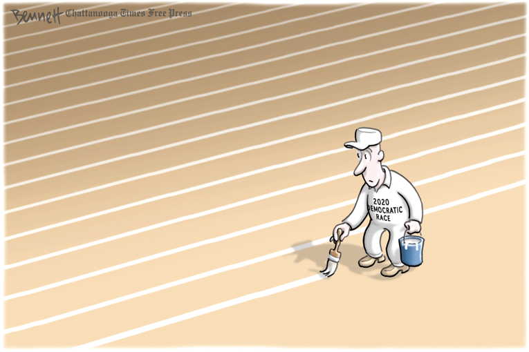 Political/Editorial Cartoon by Clay Bennett, Chattanooga Times Free Press on Presidential Hopefuls Multiply