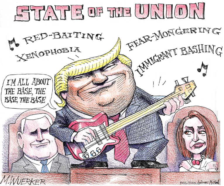 Political/Editorial Cartoon by Matt Wuerker, Politico on President Demands Unity