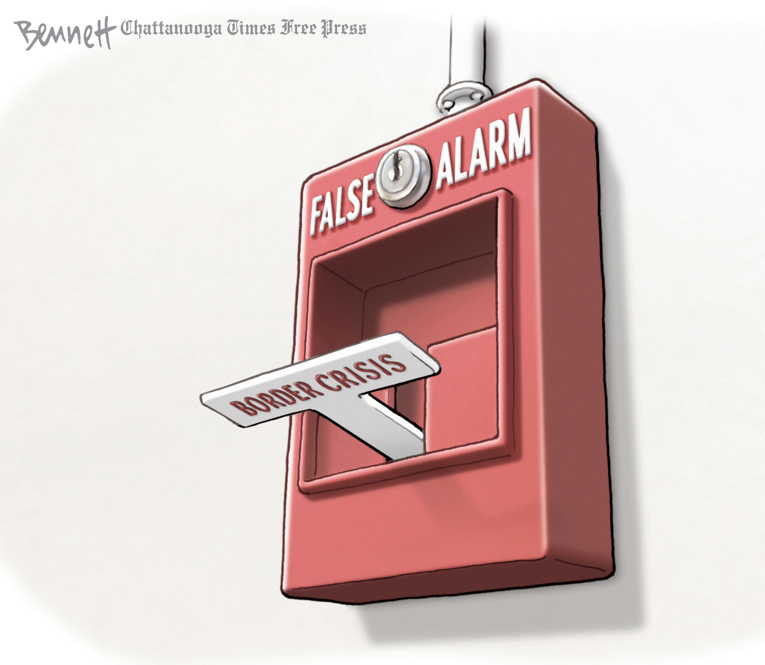 Political/Editorial Cartoon by Clay Bennett, Chattanooga Times Free Press on Trump Declares National Emergency