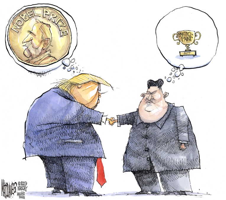 Political/Editorial Cartoon by Matt Davies, Journal News on Trump Visits Hanoi