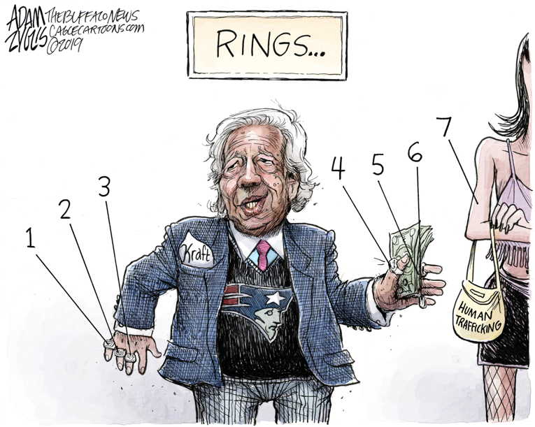 Political/Editorial Cartoon by Adam Zyglis, The Buffalo News on NFL Owner to Be Penalized