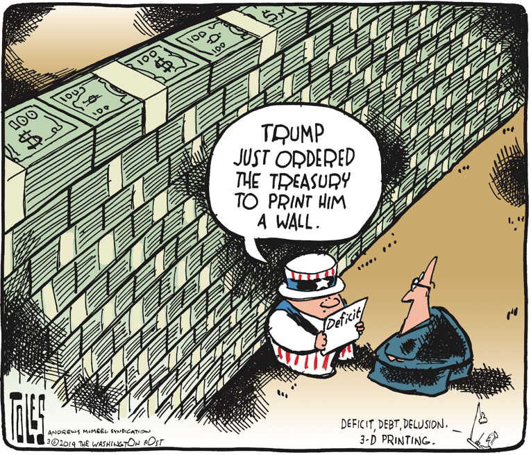 Political/Editorial Cartoon by Tom Toles, Washington Post on President Proposes Budget