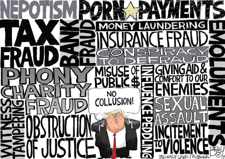 Political/Editorial Cartoon by Pat Bagley, Salt Lake Tribune on Mueller Submits Report