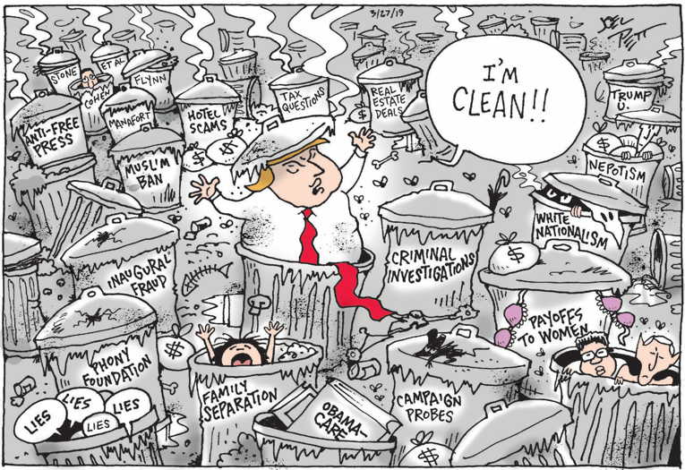 Political/Editorial Cartoon by Joel Pett, Lexington Herald-Leader, CWS/CartoonArts Intl. on Mueller Submits Report