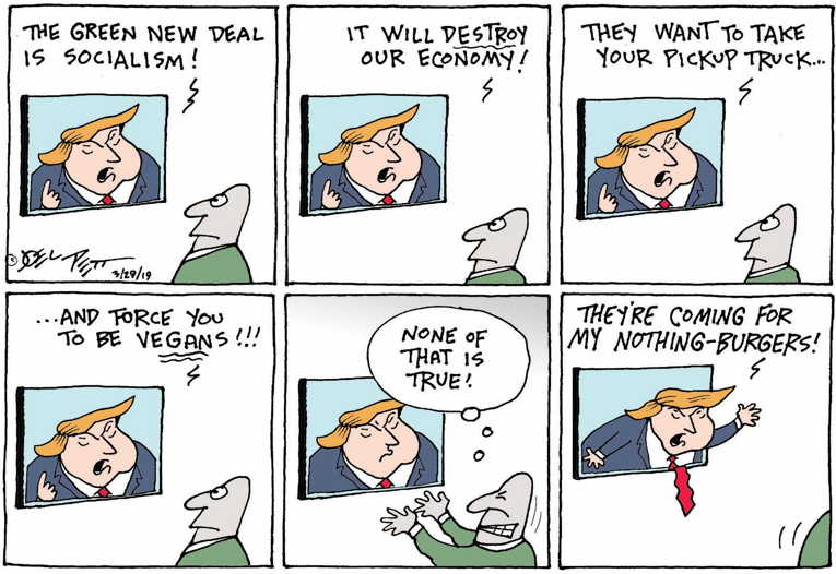 Political Cartoon on 'Green New Deal Rejected' by Joel Pett, Lexington ...