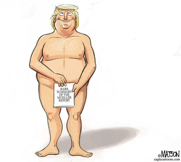 Political/Editorial Cartoon by Clay Bennett, Chattanooga Times Free Press on Barr Stonewalling Mueller Report