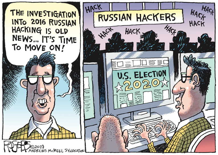 Political/Editorial Cartoon by Rob Rogers on Barr Stonewalling Mueller Report