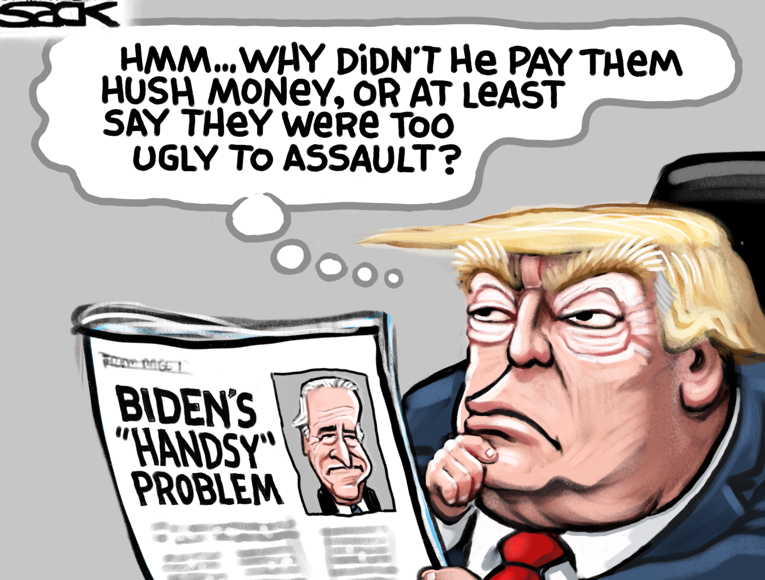 Political/Editorial Cartoon by Steve Sack, Minneapolis Star Tribune on President Riding High