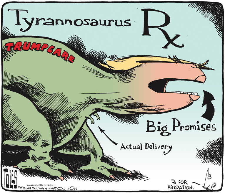 Political/Editorial Cartoon by Tom Toles, Washington Post on Trump Lies About Father