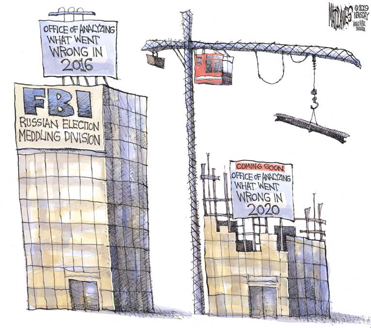 Political/Editorial Cartoon by Matt Davies, Journal News on Barr Lies Again